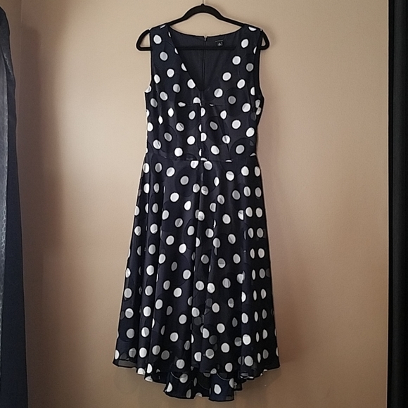 sleeveless v back high low navy blue dress